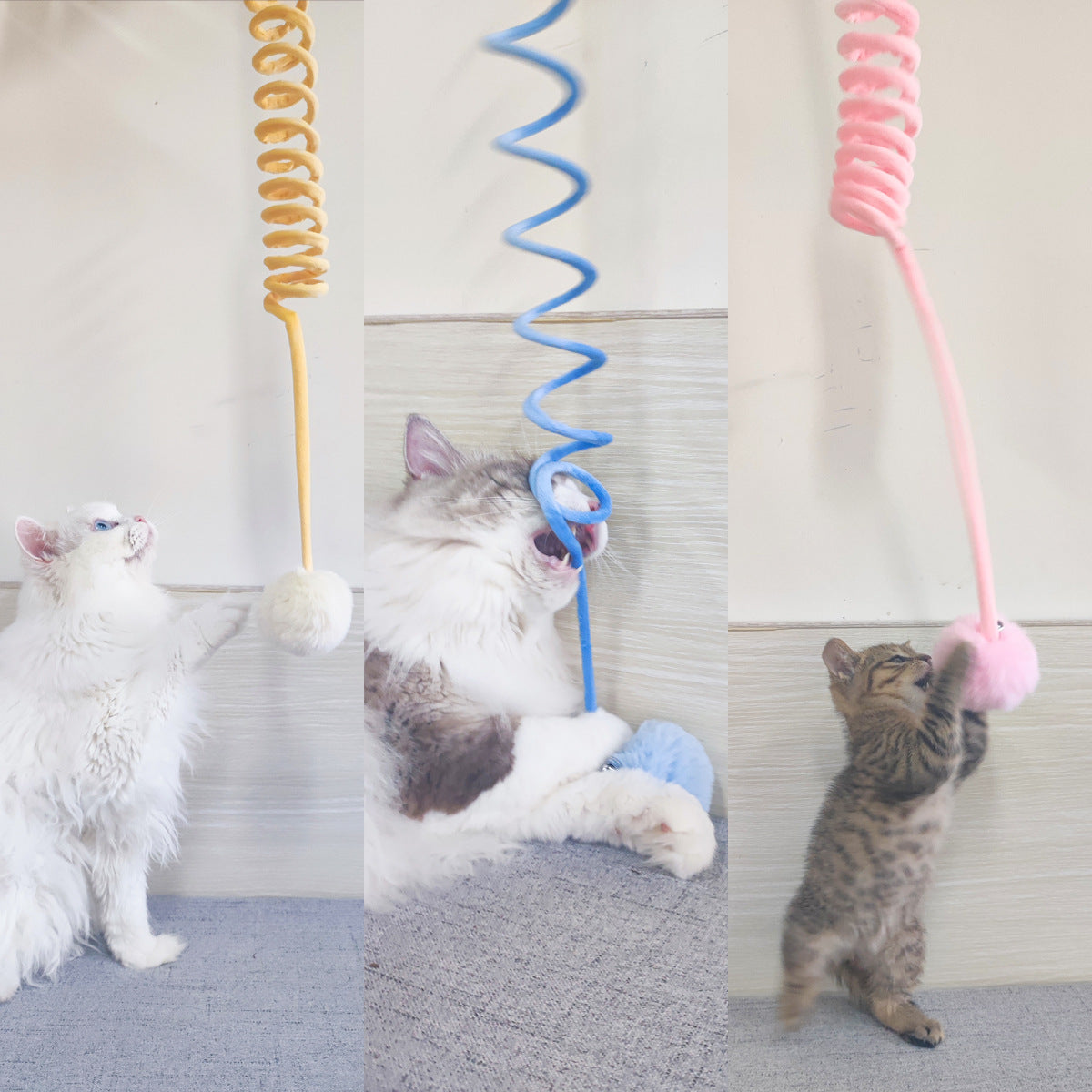 Jouet Chat Interactif à Ventouse - Ressort et Pompon