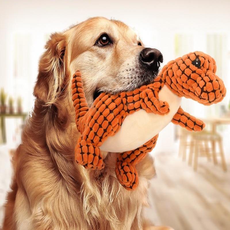 Jouet Dinosaure en Peluche pour Chien - Couineur Interactif