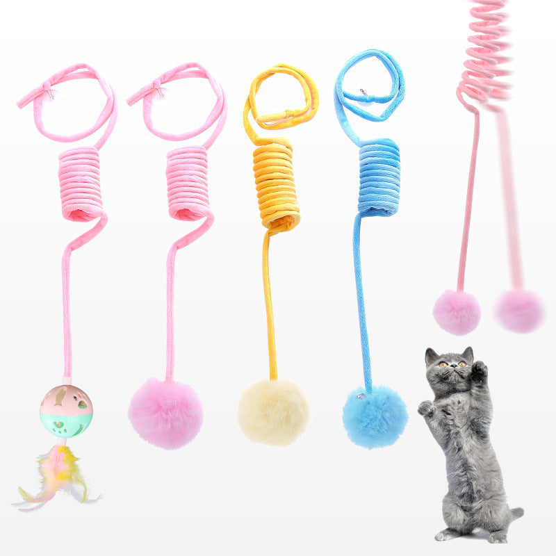 Jouet Chat Interactif à Ventouse - Ressort et Pompon